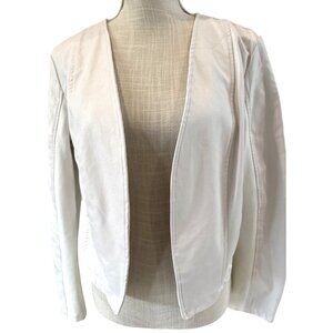Colori White Faux Leather Womens Jacket S/M